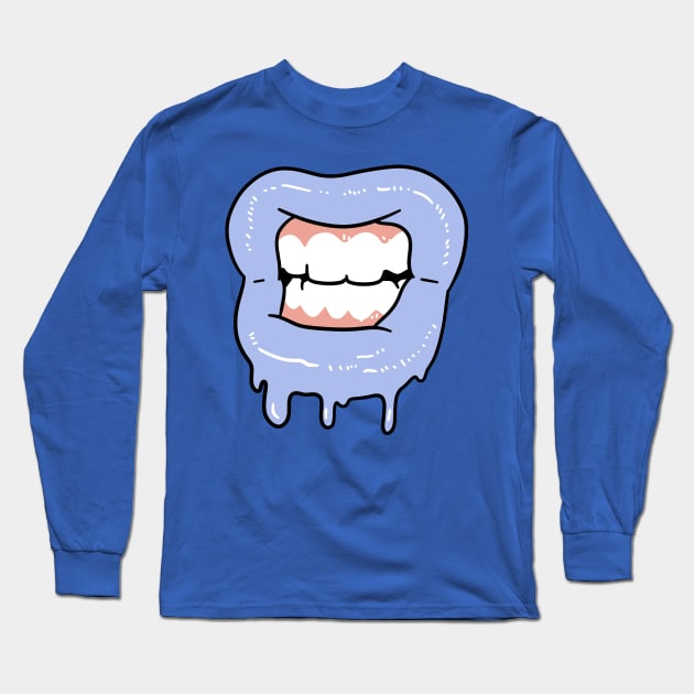 Slime Lips Gritted Teeth Long Sleeve T-Shirt by saradaboru